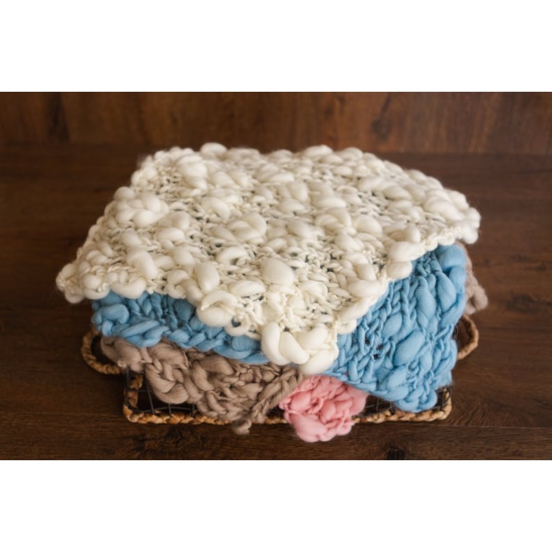 Throw Blanket Chunky Knit - Chunky Knit Merino Baby Blanket -Braided