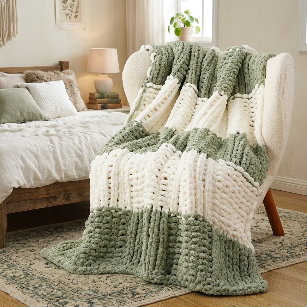 Throw Blanket Chunky Knit - Chunky Knit Throw Blanket 50x60 Super