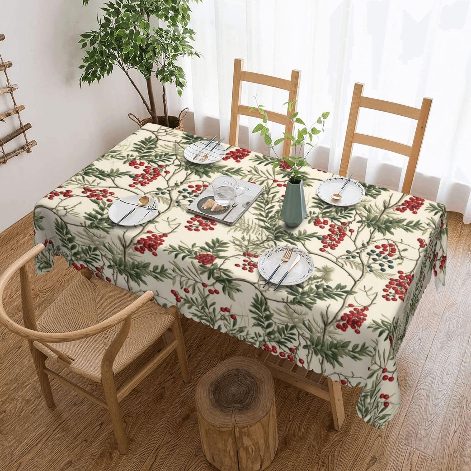 Watercolor Holly Berry Christm - Home Textiles Premium ulasan dan harga