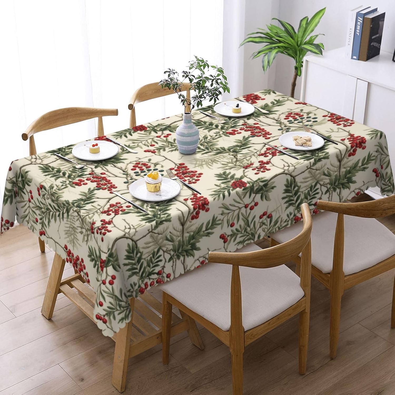 Watercolor Holly Berry Christm - Home Textiles Premium ulasan dan harga
