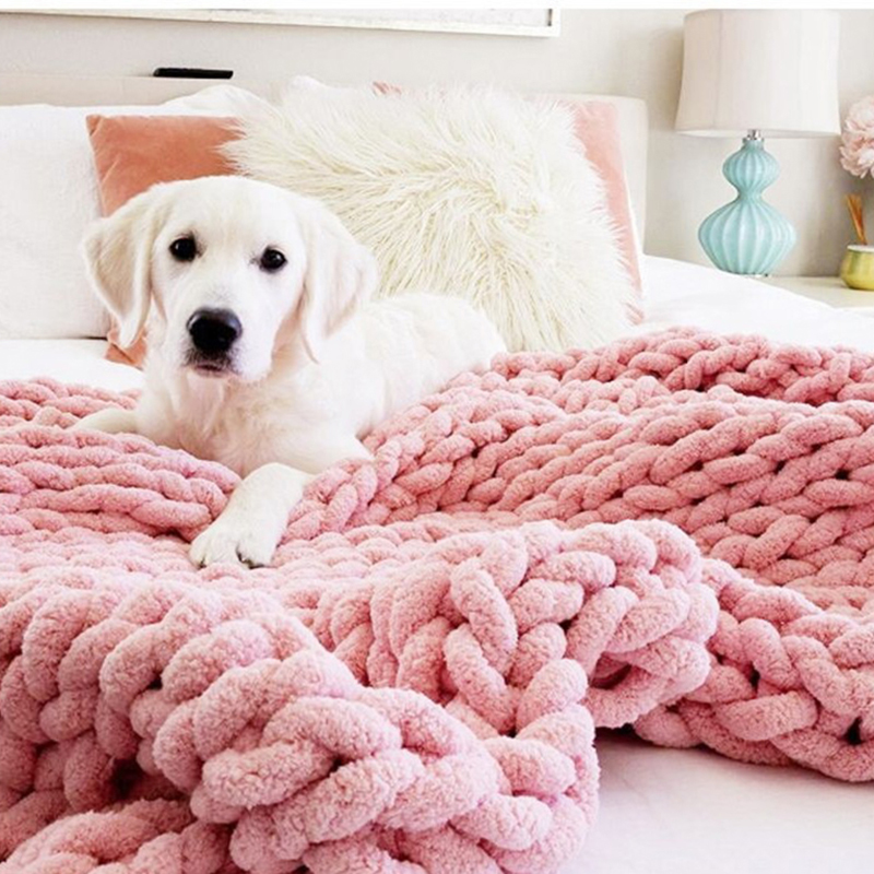 Hand Chunky Knitted Blanket Th - Throw Blanket Chunky Knit ulasan dan harga