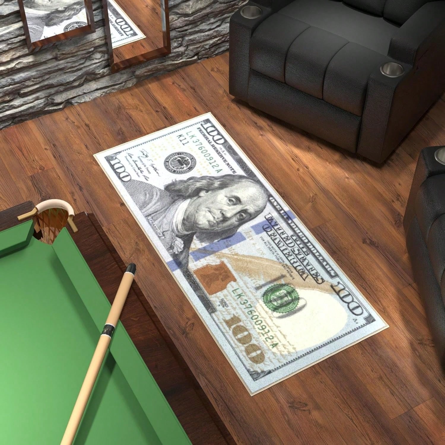 Money Rugs 100 Dollar Bill Run - Home Textiles Rug ulasan dan harga