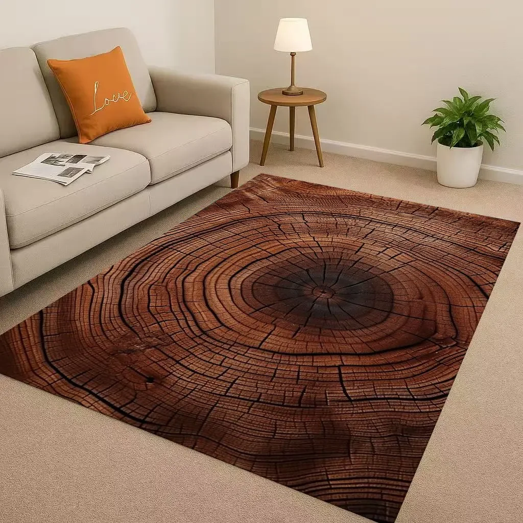 Classic Wood Grain Tree Growth - Home Textiles Rug ulasan dan harga