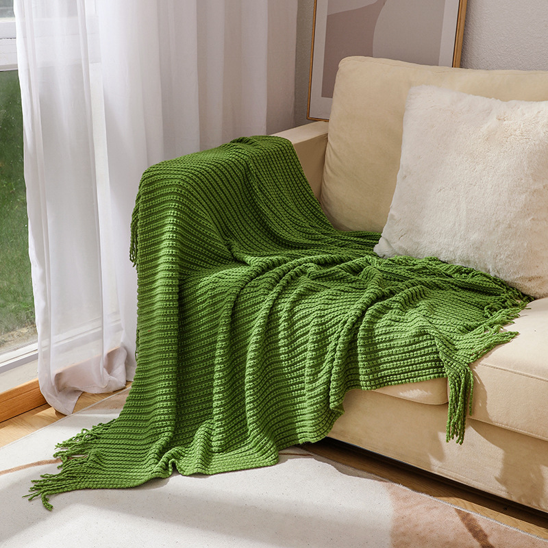 Boho Chunky Waffle Knit Throw  - Throw Blanket Chunky Knit ulasan dan harga
