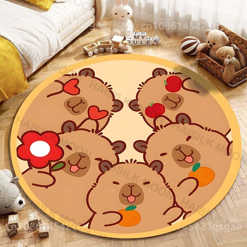 Cute Capybara Cartoon Printing - Home Textiles Rug ulasan dan harga