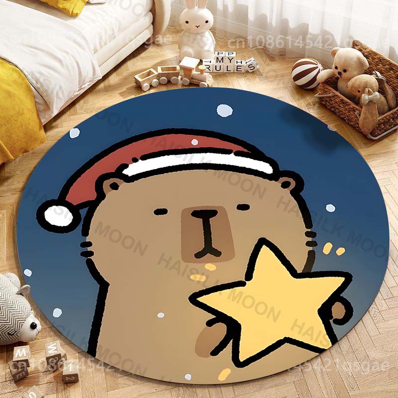 Cute Capybara Cartoon Printing - Home Textiles Rug ulasan dan harga