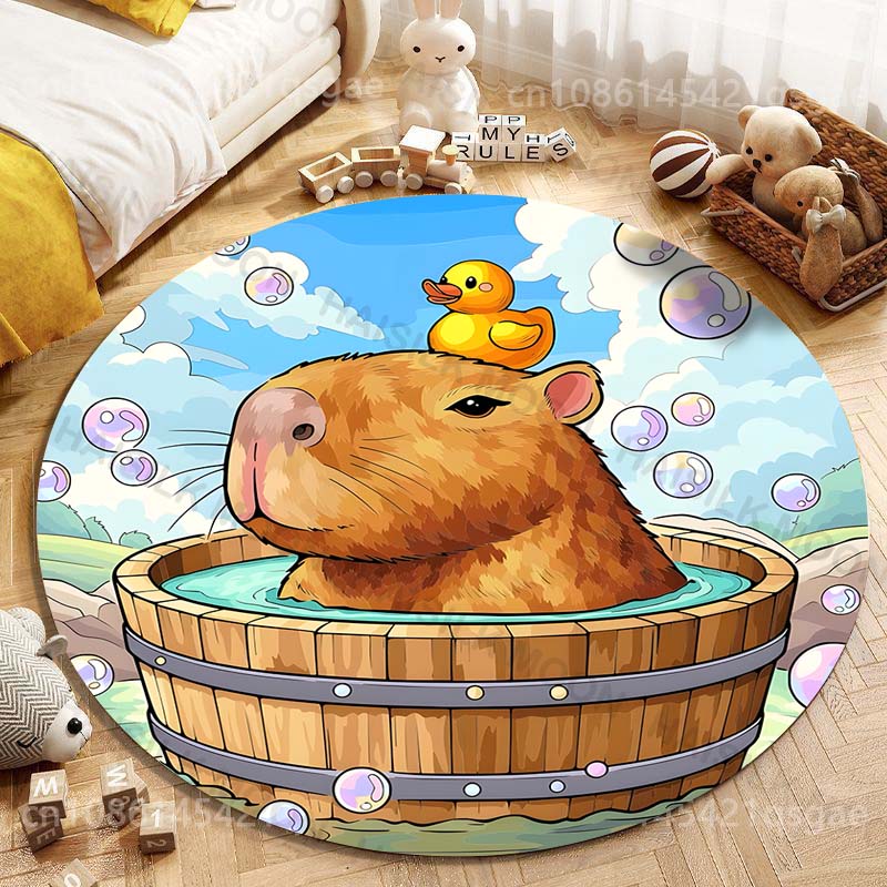 Cute Capybara Cartoon Printing - Home Textiles Rug ulasan dan harga