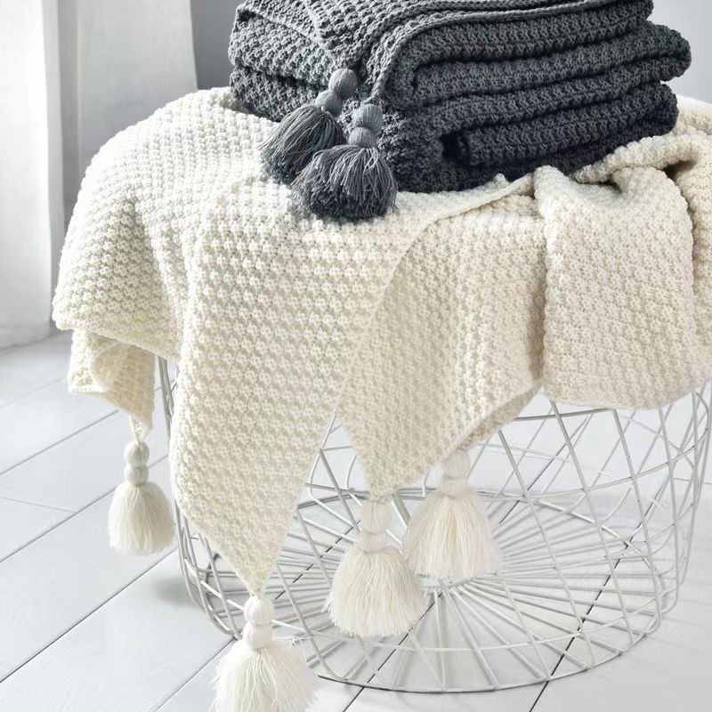Nordic Blankets for Bed Sofa C - Throw Blanket Chunky Knit ulasan dan harga