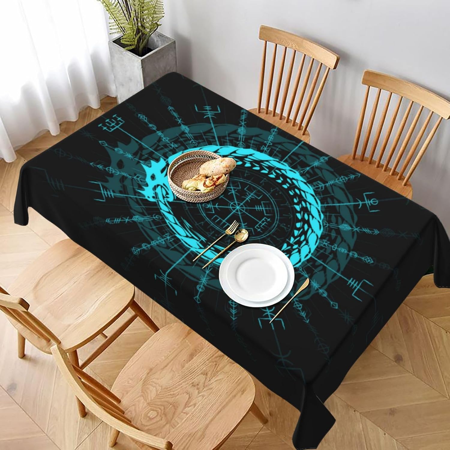 Viking Dragon Symbol Tableclot - Home Textiles Premium ulasan dan harga