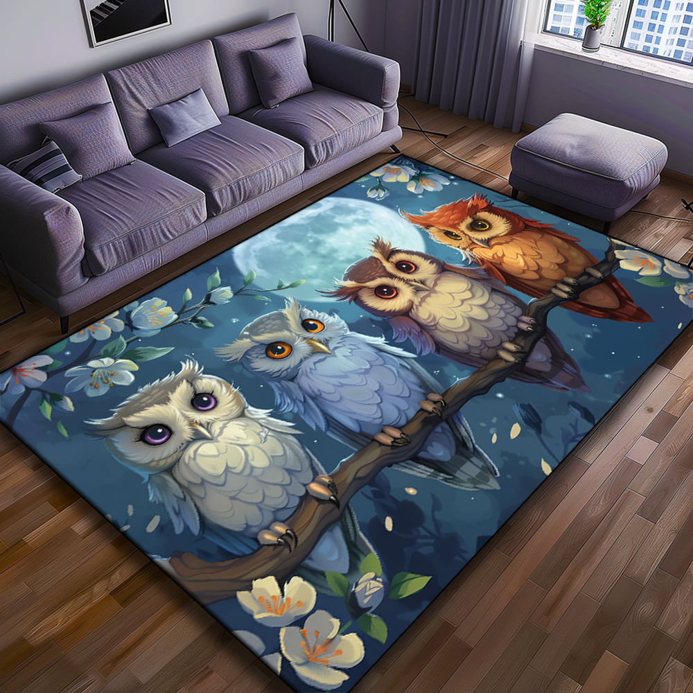 Moonlight Owls Carpet: Comfort - Home Textiles Rug ulasan dan harga